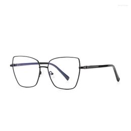 Sunglasses Fashion Anti Blue Light Computer Reading Glasses Women Big Frame Cat Eye Metal Eyeglasses Drop