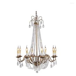 Chandeliers French Crystal Chandelier Retro Living Room Restaurant Bar Staircase Bedroom Clothing Store Lighting