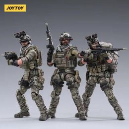 Action Toy Figures JOYTOY 1 18 Figure 3PCS SET Hardcore US Navy Seals Free Weapons Anime Collection Military Model 230731