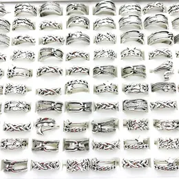 Wholesale 50pcs Rings For Men Women Silver Plated Punk Fashion Jewellery Accessories Mix Styles Creative Ring