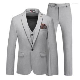 Men's Suits Hig Quality Autumn Winter Suit Set British Leisure Men Business Fashion Handsome High-end Slim Three-piece