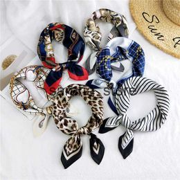 Scarves New Square Scarf Colorful Headscarf Small Silk Neck Scarves DIY Hair Scarf Headband Head Neck Hair Tie Band Print Neckerchief J230801