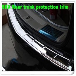 High quality stainess steel car rear bumper decorative plate rear trunk protective plate guard bar with logo for Cadillac SRX 2010235L