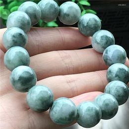 Strand Natural Emerald 13mm Green Bead Bracelet Elastic Bangle Jewellery Accessories Fashion Hand-carved Woman Amulet Custom Made