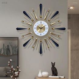 Wall Clocks Living Room Clock Decoration Quartz Art Luxury Home Elegant Gift Hands Gold Round Modern Black Reloj Decor