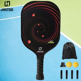 Tennis Rackets JIKEGO Carbon Fibre Pickleball Paddle Set 16mm Thermoformed Pickle Ball Racket Graphite Racquet Professional Lead Tape Cover 230731