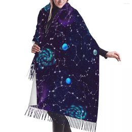 Scarves Night Sky With Constellations Scarf Winter Long Large Tassel Soft Wrap Pashmina