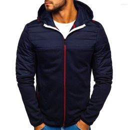 Men's Jackets 2023 Hooded Jacket Long Sleeve Men Down Coat Autumn Winter Male Clothing Zipper Patchwork Pockets Overcoat