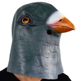 Party Masks New Pigeon Mask Latex Bird Head Halloween Fancy Dress Cosplay Costume Theatre Prop Masks for Party Birthday Decoration Theatre P HKD230801