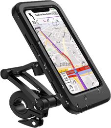 MP3/4 Docks Cradles Adjustable Waterproof Bicycle Mobile Phone Holder Mount Universal Bike Motorcycle Handlebar Cell Phone Support Mount Bracket Bag x0731