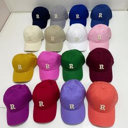 Ball Caps Letter R Baseball Cap For Women Men Adjustable Cotton Snapback Hat Casual Hip Hop Hats Cool Peaked Visors Unisex