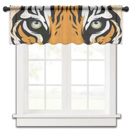 Curtain Tiger Eyes Illustration Kitchen Small Window Tulle Sheer Short Bedroom Living Room Home Decor Voile Drapes