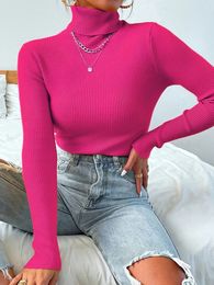 Women's Sweaters On Sale Winter Spring Women Knit Solid Turtleneck Pull Sweater Casual Rib Jumper Tops Female Home Pullover Y2K Clothing 230731