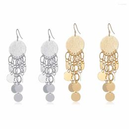 Dangle Earrings Long Round Sequin Tassel Pendant Retro Big Circle Bohemian Drop Fashion Jewellery Pendientes Mujer