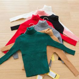 Pullover Turtleneck Baby Girl Kids Ribbed Sweater Winter Autumn Knitted Tops Boy Children Infant Toddler Girls Sweaters 230801