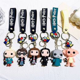 Cute Anime Keychain Charm Key Ring Fob Pendant Lovely American Girl Magical Doll Couple Students Personalised Creative Valentine's Day Gift A8 UPS