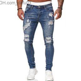 Men's Jeans Mens Robin Jeans For Men With Holes White Slim Trousers Designer 2023 Fashionable Leggings Mens Pants Plus Size S-XXXL Z230801