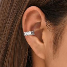 Backs Earrings JF2023 Original Design Fashion Trend Shining Micro Inlaid T-shaped Zircon Earbone Clip Women's