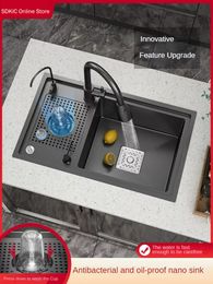 Washer Kitchen Sink Nano Handmade Single Slot Reversible Left Under The Table Sink Home Kitchen Accessories