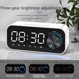 Portable Speakers Bluetooth Night Light Speakers Subwoofer Portable Mini Clock Home Alarm Clock Desktop Audio Bluetooth Soundbar R230801