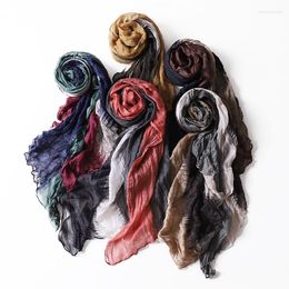 Scarves Fashion Multicolor Tie Dye Bubble Chiffon Headscarf Long Scarf Personality Japanese Harajuku Style Women Turban Shawls