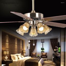 Chandeliers Luxury Wooden Ceiling Fan Light With Remote Control E27 Decorative Ventilador De Techo