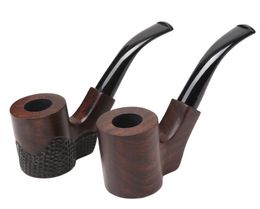 Ebony Solid Wooden Tobacco Pipe Handmade Wood Bent Stem Smoking Pipes Smoking Tools