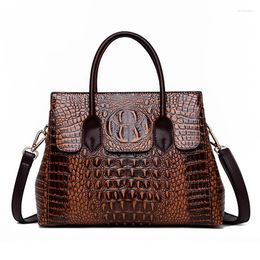 Evening Bags Genuine Leather Shoulder Female Vintage Crocodile Large Totes Women Crossbody Bag Luxury Handbag Designer