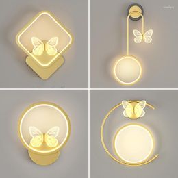 Wall Lamp Butterfly LED Indoor Lighting Light Fixture For Home Bedroom Bedside Living Room Decoration Background Staircase