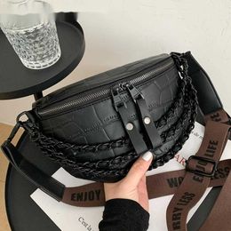 Hbp Crossbody Bags Evening Bag Top Quality Leather Fanny Pack Thick Chain Shoulder for Women Luxury Lady Chest Stone Pattern Female Handbags 220811