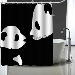 Shower Curtains Hot Sale Panda Custom Pattern Polyester Bath curtain Waterproof Shower Curtains DIY Bath Screen Printed Curtain for Bathroom x0731