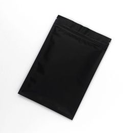 All-match Matte Black Small Aluminium Foil Zip Lock Plastic Bags Smell Proof Herb Powder Heat Sealable Flat Ziplock Bag Pouch