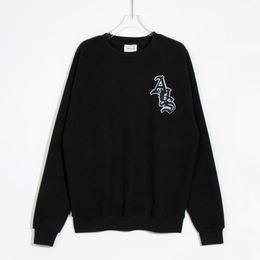 Men's Hoodies Askyurself Spring And Autumn Couple Embroidered Logo Sweatshirt Washed Black Women's Sweatshirts