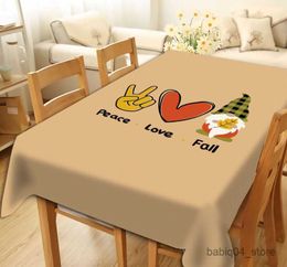 Table Cloth Thanksgiving Tablecloth Maple Pumpkin Autumn Harvest Party Decoration Coffee Tablecloth Anti-fouling Table R230819