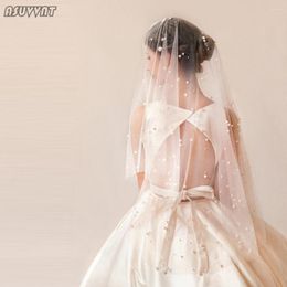 Bridal Veils Veil For Bride Wedding Accessories Gauze With Pearl Comb Beaded Fine Mesh Party Women Dress Up