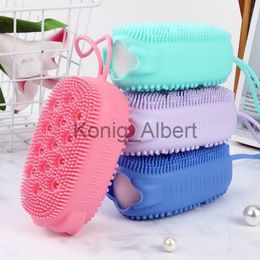 Other Bath Toilet Supplies Shower Cleaning Bath Brushes Body Scrubber Silicone Double-sided Use Massage Relax Bath Shower Brush Cleaner Cleaning Tool x0731 x0809