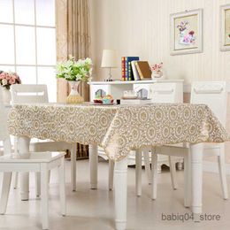 Table Cloth Golden on Table Rectangular Desk Cover Tablecloth Waterproof Tablecloths for Kitchen Impermeable R230819