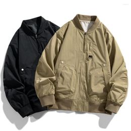 Men's Jackets Men's Jackets Khaki Bomber Jacket Men Clothing Lightweight Casual Coats Sports Wear Pilot Military Style Plus Size