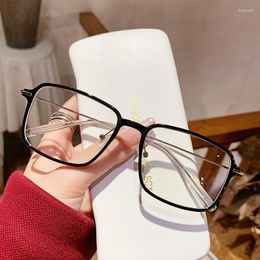 Sunglasses Square Glasses Frame TR90 Vintage Rim Men's Anti-Blue Ray Plain Ins With Myopic Option Optical