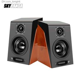 Portable Speakers USB Wired Wood Grain Speakers Bass Stereo Bass Speaker AUX Input Computer Speaker Z230801