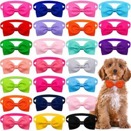 Dog Apparel 5pcs Mixed Colours Pet Bow Ties Bows Cat Adjustable Pomerian Accessories Grooming Supplies