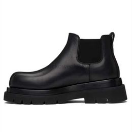 Botega Venetta Ins Bottegaa Leather Bottegga Head Soled Thick Casual Big Style Shoes Mens Short Boots High Versatile Martin Boots Chelsea Boots