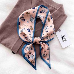 Scarves Fashion Small Skinny Silk Scarf Women Spring Summer Ribbons for Hairs Fashion Lady Tie Bag Headband Decoration Neck Scarves J230801