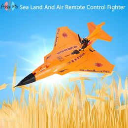 Aircraft Modle Sea Land And Air Plus Remote controlled Model Epp Material Waterproof Automatic Return Controllable Led Light Toy Gift 230801