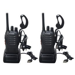 Walkie Talkie 2pcs Baofeng BF 88E PMR 0 5W 16CH UHF 4 00625 4 19375MHz 12 5KHz Channel Separation with USB Charger Headset 230731