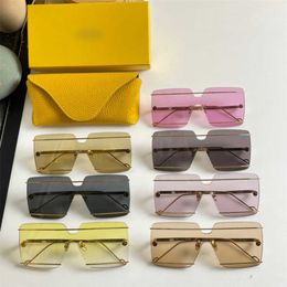 2023 New luxury designer 23 Luo Yijia one-piece sunglasses square goggles red nets INS same all-in-one glasses LW Sunglasses