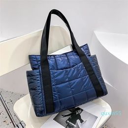 Evening Bags Winter Ultra-Light Warm Women's Tote Bag Hit Quilted Female Shoulder For Shopper Designer Nylon Down Handbags