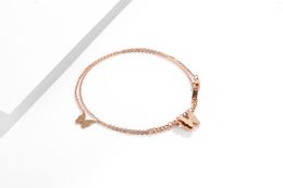 Anklets Anklet Romantic Butterfly Rose Gold Color