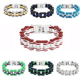 Charm Bracelets Punk Stainless Steel Bike Chain Bracelet Mens Bangle Link Motorcycle Bicycle Style Fashion Jewelry 230731