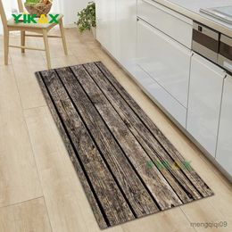 Carpets Kitchen Rug Bedroom Living Room Entrance DoorMat Hallway Balcony Wood Pattern Floor Carpet for Home Decor Anti-Slip Long Rug R230801